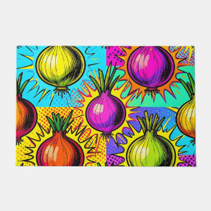 Pop Art Colorful Onions Doormat