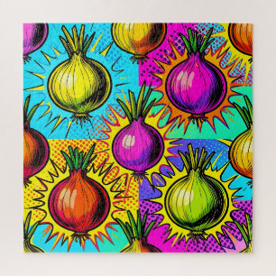 Pop Art Colorful Onions Jigsaw Puzzle