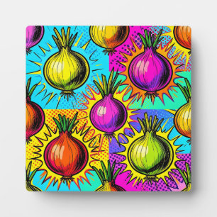 Pop Art Colorful Onions Plaque