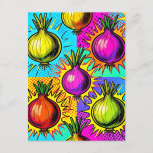 Pop Art Colorful Onions Postcard