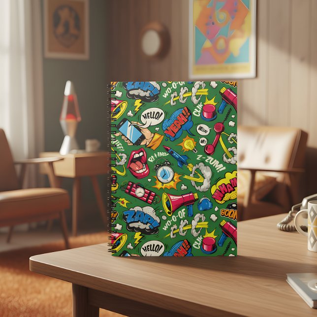 Pop Art Colorful Pattern - Retro Comic Explosion Notebook (Creator Uploaded)