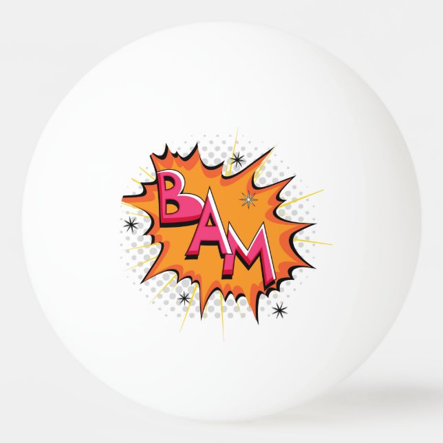 Pop Art Comic Bam! Ping-Pong Ball (Back)