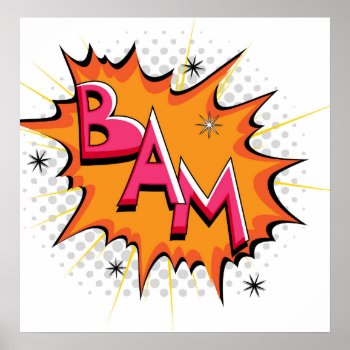 Pop Art Comic Bam! Poster by GroovyFinds at Zazzle