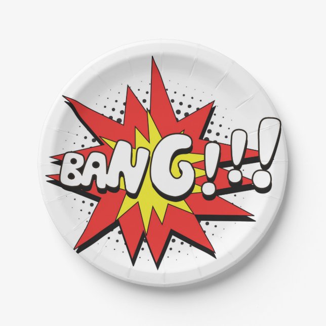 Pop Art Comic Bang! Paper Plates (Front)