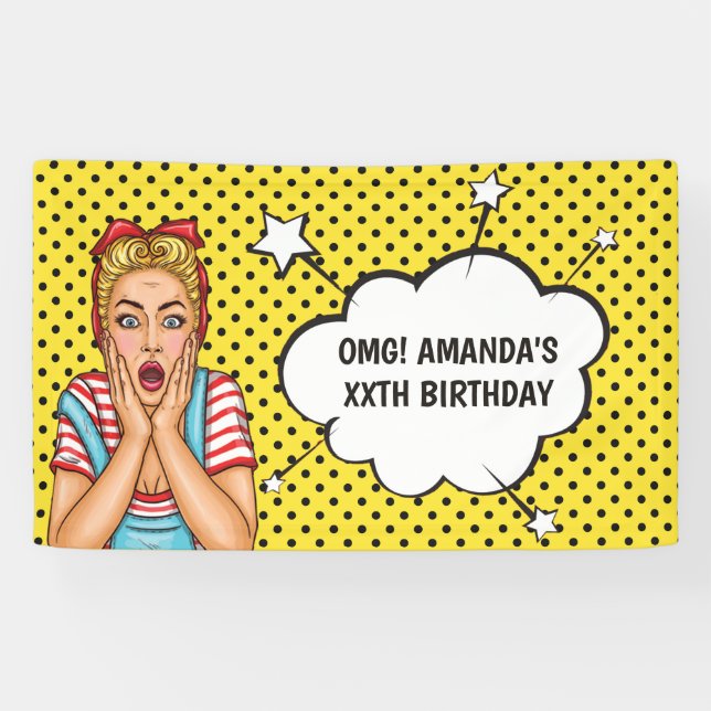 Pop Art Comic Birthday Party Banner (Horizontal)