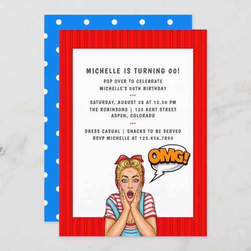 Pop Art Comic Birthday Party Invitation