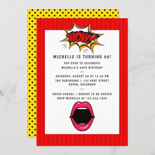 Pop Art Comic Birthday Party Invitation