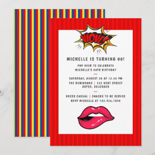 Pop Art Comic Birthday Party Invitation