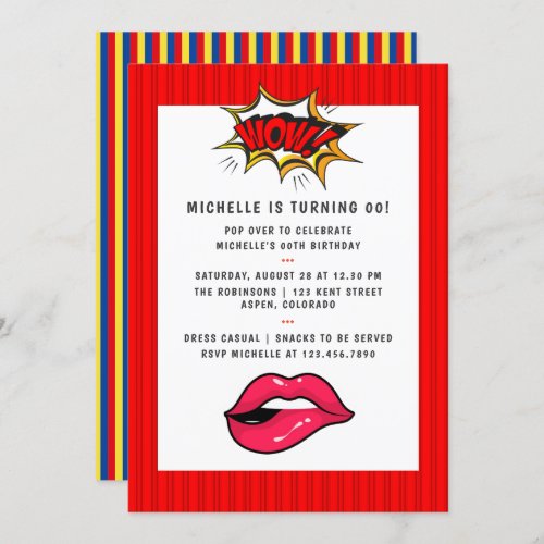 Pop Art Comic Birthday Party Invitation
