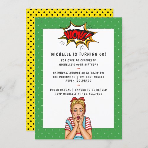 Pop Art Comic Birthday Party Invitation