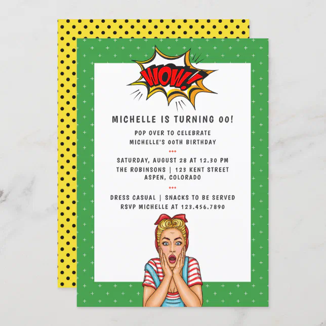 Pop Art Comic Birthday Party Invitation Zazzle