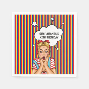 Pop Art Comic Birthday Party Napkins