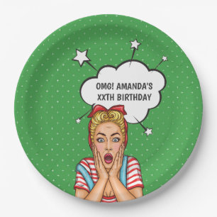 Pop Art Comic Birthday Party Paper Plates