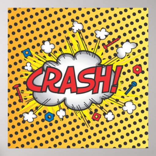 Pop art Comic book inspired Crash! poster | Zazzle