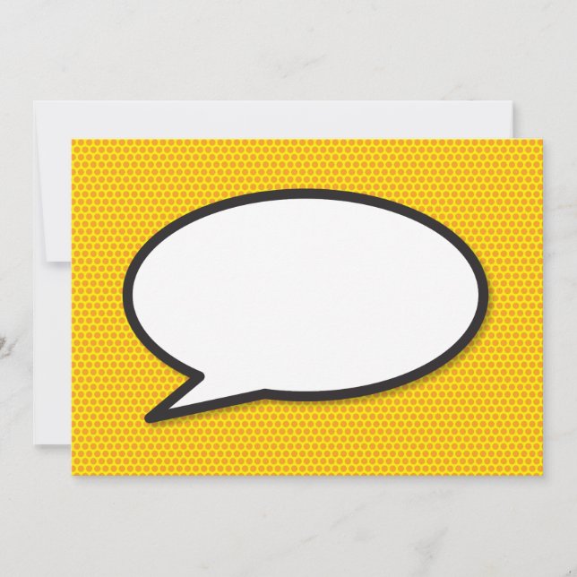 Pop Art Comic Book Speech Bubble Thanks Thank You Card (Front)