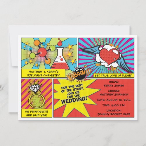 Pop Art Comic Book Wedding Invitation