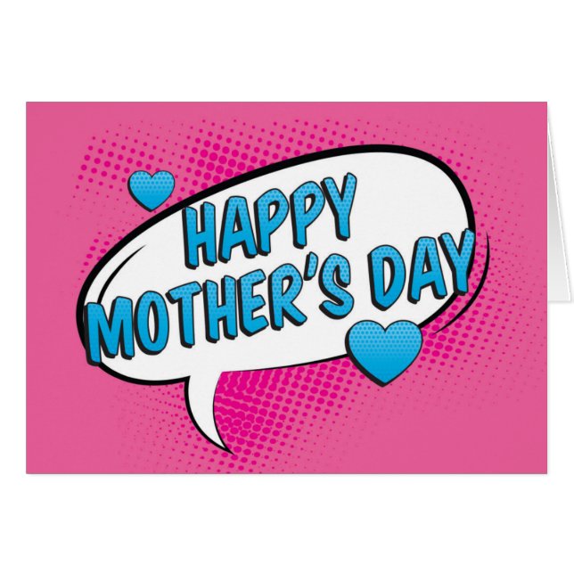 Pop Art Comic Bubble Mother's Day Cards (Front Horizontal)