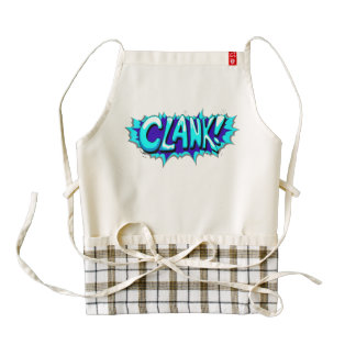 Pop Art Comic Clank! Zazzle HEART Apron