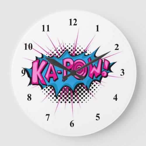 Pop Art Comic Ka_Pow Large Clock