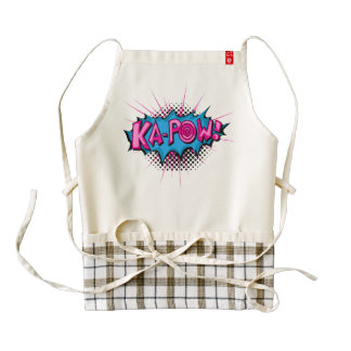 Pop Art Comic Ka-Pow! Zazzle HEART Apron