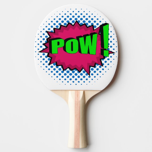 Pop Art Comic Pow! Ping-Pong Paddle (Front)