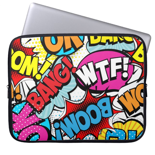 Pop Art Comic: Retro Seamless Pattern Laptop Sleeve (Front)