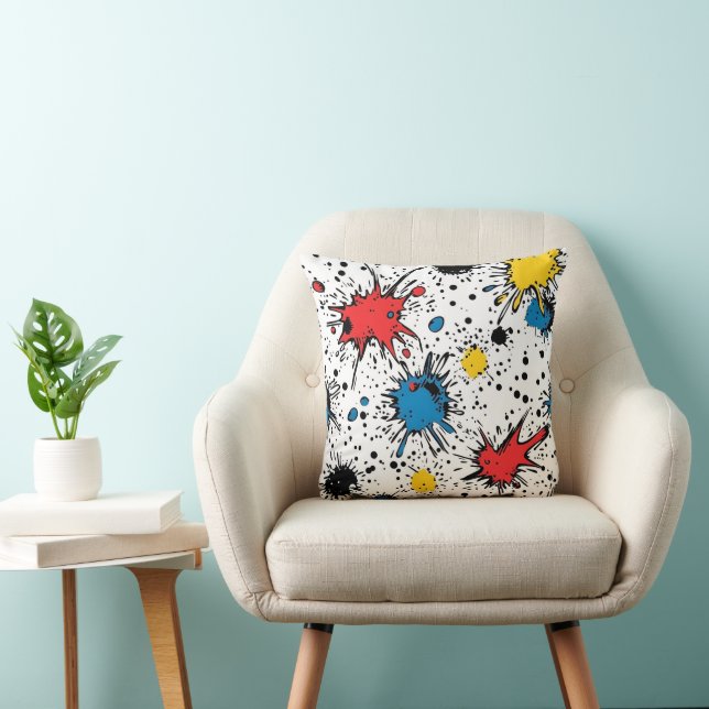 Pop Art Comic Splash Throw Pillow (Chair)