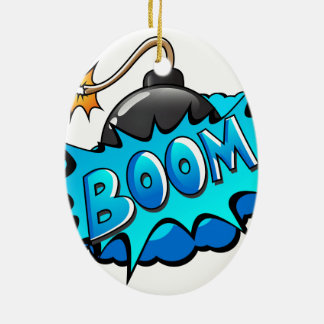 Pop Art Comic Style Bomb Boom! Ceramic Ornament