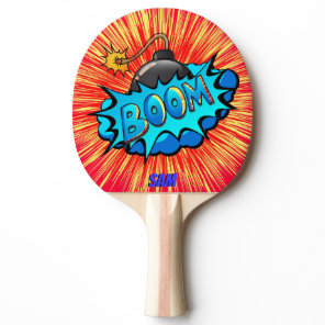 Pop Art Comic Style Bomb Boom! Personalized Ping-Pong Paddle