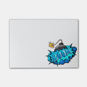 Pop Art Comic Style Bomb Boom! Post-it Notes by GroovyFinds at Zazzle