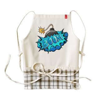 Pop Art Comic Style Bomb Boom! Zazzle HEART Apron
