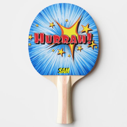 Pop Art Comic Style Bomb Hurrah Personalized Ping_Pong Paddle