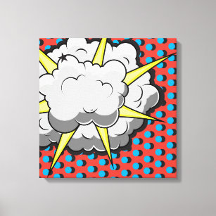 Pop Art Comic Style Explosion Canvas Print