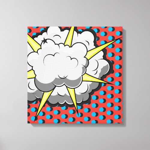 Pop Art Comic Style Explosion Canvas Print