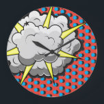 Pop Art Comic Style Explosion Large Clock<br><div class="desc">This retro comic style Explosion is perfect for any super hero collector or fan boy. The bright graphics have hard lines & bold coloring.</div>