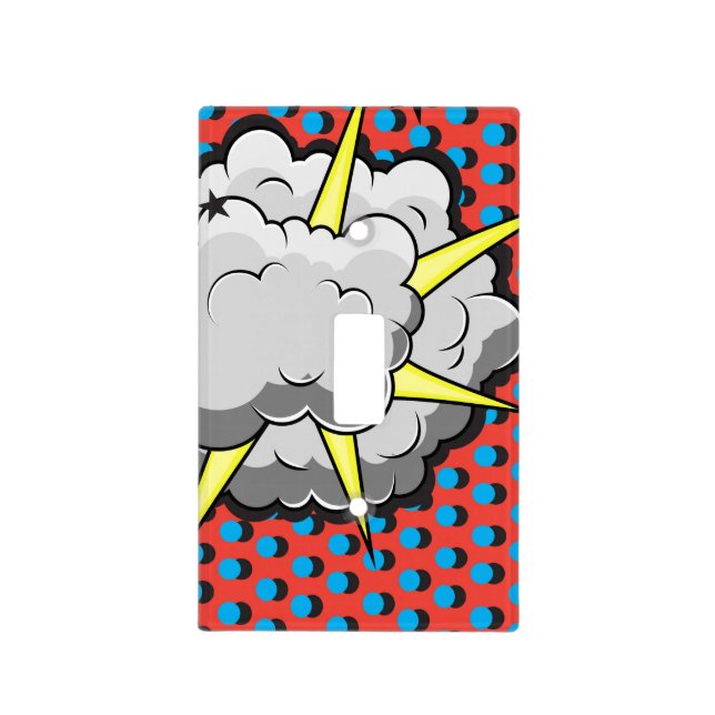 Pop Art Comic Style Explosion Light Switch Cover (Front)