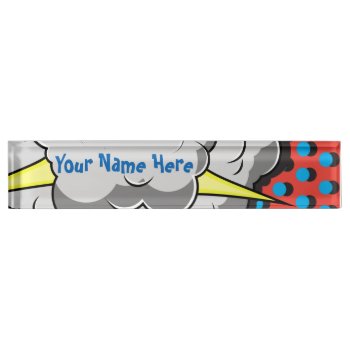 Pop Art Comic Style Explosion Nameplate by GroovyFinds at Zazzle