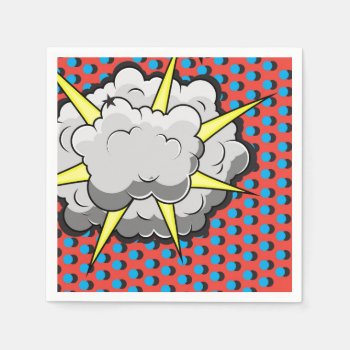 Pop Art Comic Style Explosion Napkins by GroovyFinds at Zazzle