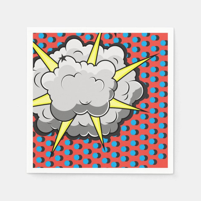 Pop Art Comic Style Explosion Napkins (Front)