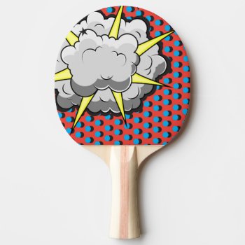 Pop Art Comic Style Explosion Ping-pong Paddle by GroovyFinds at Zazzle