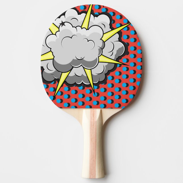 Pop Art Comic Style Explosion Ping-Pong Paddle (Front)