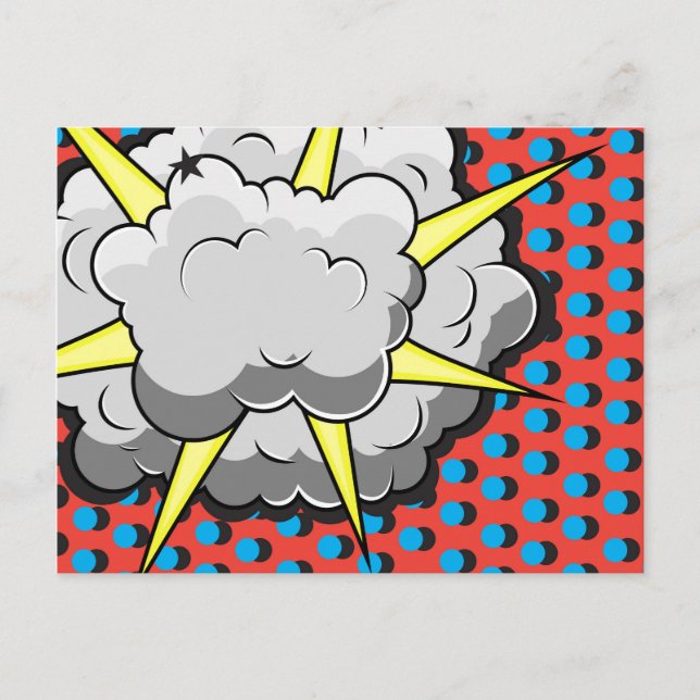 Pop Art Comic Style Explosion Postcard (Front)