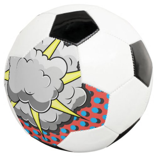 Pop Art Comic Style Explosion Soccer Ball