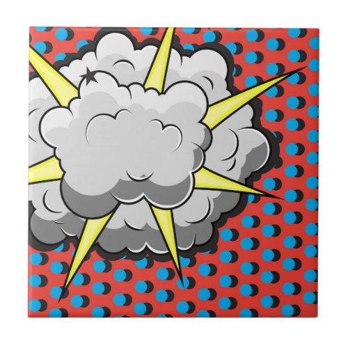 Pop Art Comic Style Explosion Tile