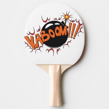 Pop Art Comic Style Kaboom! Ping Pong Paddle by GroovyFinds at Zazzle