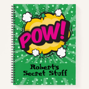 Pop art comic style personalized notebook