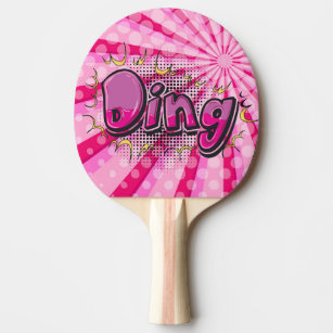 Pop Art Comic Style Pink Ding Hero Personalized Ping-Pong Paddle