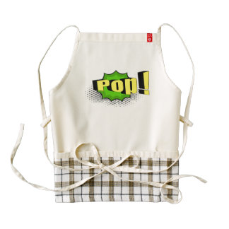 Pop Art Comic Style Pop! Zazzle HEART Apron