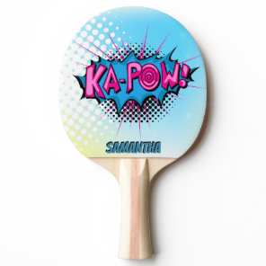Pop Art Comic Style Superhero Ka-pow! Personalized Ping-Pong Paddle