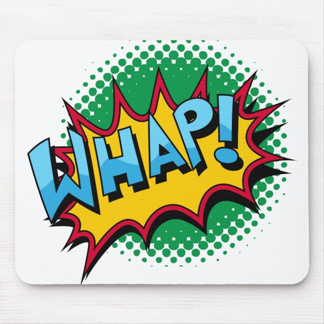 Pop Art Comic Style Whap! Mouse Pad (Front)